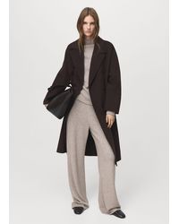 Mango - Straight-Fit Trousers With Elastic Waist - Lyst