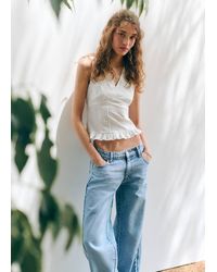 MANGO TEEN - Floral Embroidered Cotton Top - Lyst