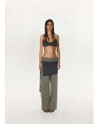 Mango - Semi-Transparent Knitted Crop Top - Lyst