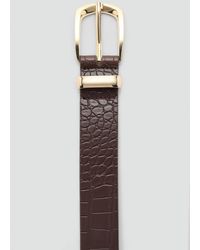 Mango - Croco Faux-Leather Belt - Lyst