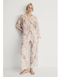 Mango - Pyjama Trousers With Floral Detail - Lyst