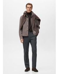 Mango - Slim-Fit Flannel Trousers - Lyst