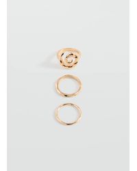 MANGO TEEN - Pack Of 3 Combined Rings - Lyst