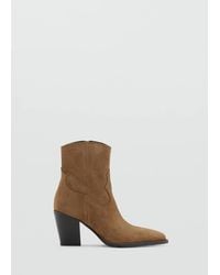 Mango - Suede Block-Heel Boots - Lyst