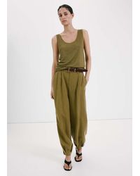 Mango - Linen Top With Round Neckline - Lyst
