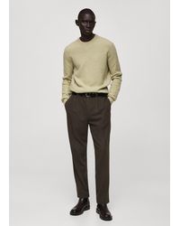 Mango - Wool Flannel Trousers With Pleats - Lyst
