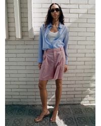 Mango - Striped Lyocell Shirt - Lyst