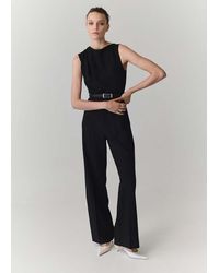 Mango - Straight-Fit Jumpsuit With Belt - Lyst