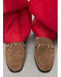 Mango - Suede Moccasins With Buckle - Lyst