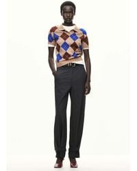 Mango - Argyle Polo Neck Sweater - Lyst