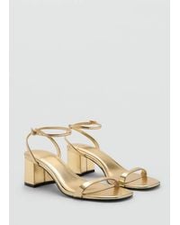 Mango - Block-Heel Sandals With Strap - Lyst