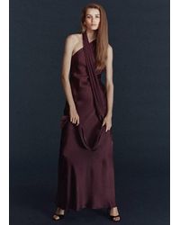 Mango - Asymmetrical Bow-Neck Dress - Lyst