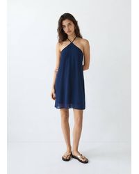 MANGO TEEN - Short Halter-Neck Dress - Lyst