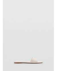 Mango - Flat Leather Sandal - Lyst