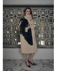 Mango - Wool-Blend Funnel-Neck Coat - Lyst