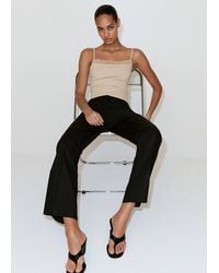 Mango - Fitted Top With Lace Detail - Lyst