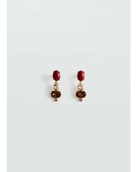 Mango - Boucles D'Oreilles Pendantes Cristaux Or - Lyst