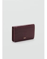 Mango - Small Shiny Croc-Effect Wallet - Lyst