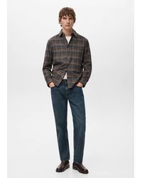Mango - 100% Cotton Flannel Checkered Shirt - Lyst
