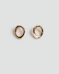 Mango - Earrings With Round Relief - Lyst
