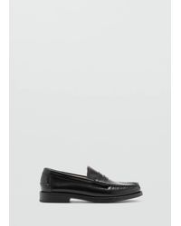 Mango - Leather Penny Loafers - Lyst