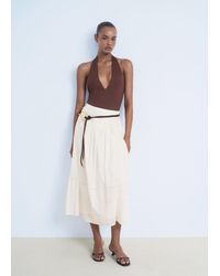 Mango - Jupe Coton Dentelle Blanc - Lyst