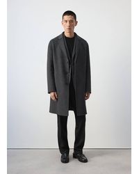 Mango - Wool-Blend Coat With Button Fastening - Lyst