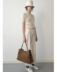 Mango - 100% Wool Short-Sleeved Sweater - Lyst