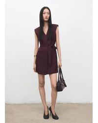 Mango - Lyocell Dress With Belt - Lyst