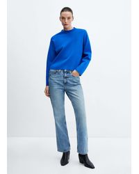 Mango - Perkins Neck Knitted Sweater - Lyst