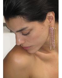 Mango - Long Crystal Earrings - Lyst