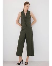 Mango - Straight Linen-Blend Trousers - Lyst