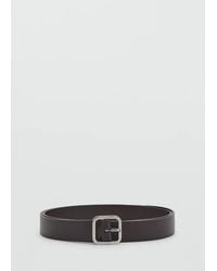 Mango - Metal Fastening Leather Belt - Lyst