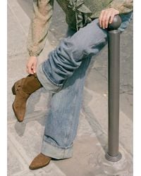 MANGO TEEN - Suede Leather Boot With Strap Details - Lyst