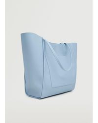 Mango Pocket Shopper Bag - Blue