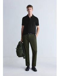Mango - Comfort Stretch Zip Polo - Lyst