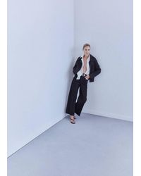 Mango - Wide-Leg Patch Pocket Jeans - Lyst