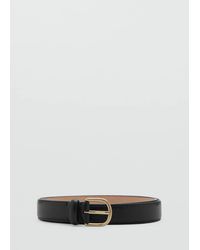 Mango - Buckle Leather Belt - Lyst