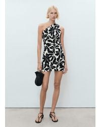 Mango - Asymmetrical Pleated Dress - Lyst