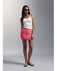 MANGO TEEN - Crochet Ruffle Skirt - Lyst
