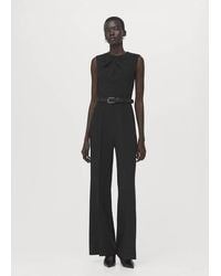 Mango - Jumpsuit Mit Drapiertem Detail Und Gürtel - Lyst