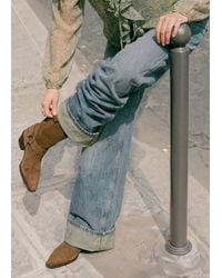 MANGO TEEN - Suede Leather Boot With Strap Details - Lyst