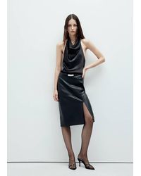 Mango - Draped Halterneck Top - Lyst