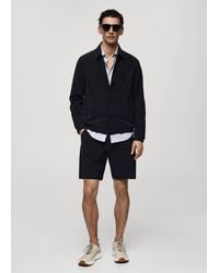 Mango - Regular-fit Bermuda Shorts With Drawstring Dark - Lyst