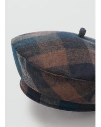 Mango - Check Beret - Lyst