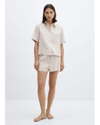 Mango - Linen Pyjama Shirt - Lyst