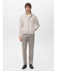 Mango - Zip-Up Cloth Jacket - Lyst