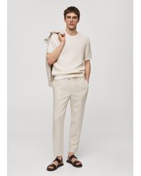 Mango - Slim-fit Trousers With Drawstring - Lyst