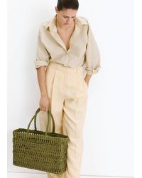 Mango - Natural Fibre Tote Bag - Lyst