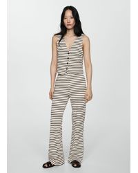Mango - Crochet Striped Trousers - Lyst